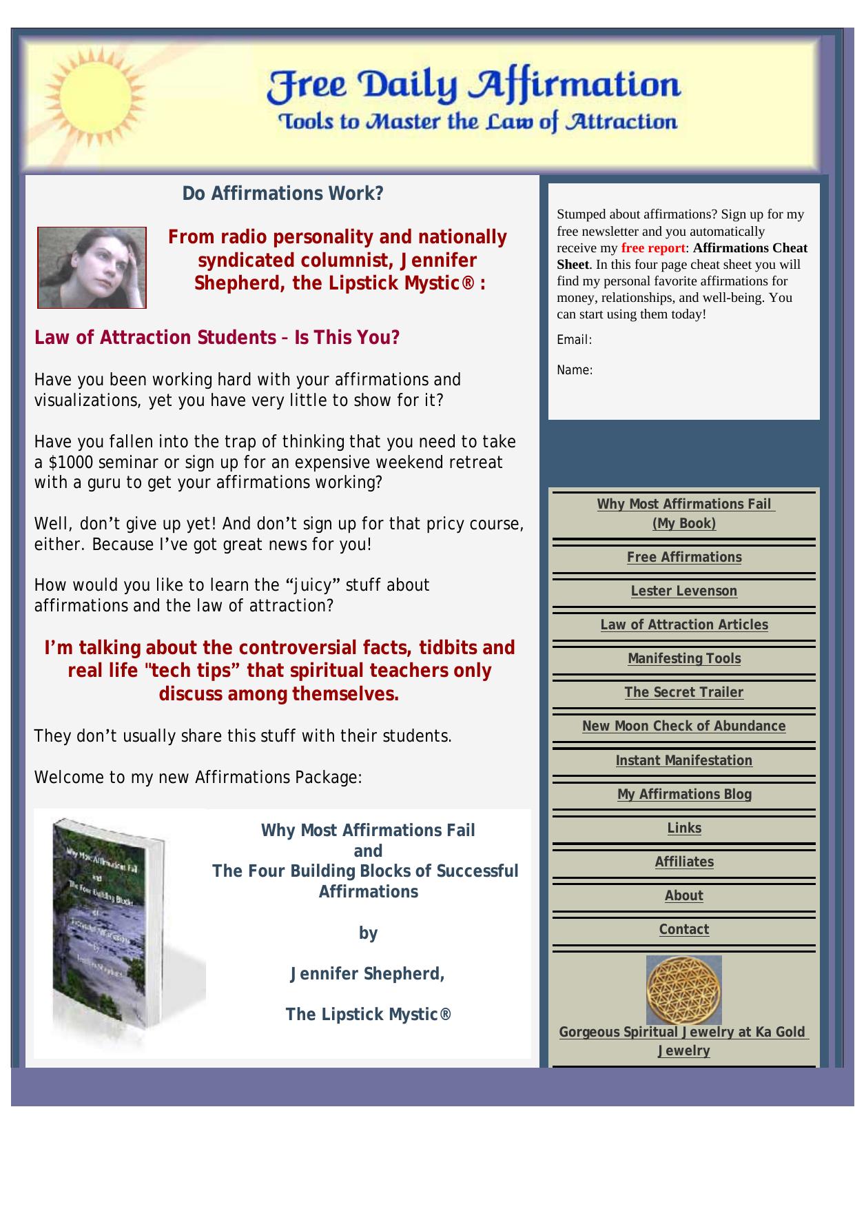 Why Affirmations Fail And The Building Blocks Of Great Affirmations. by Best of Kuszter's Collection