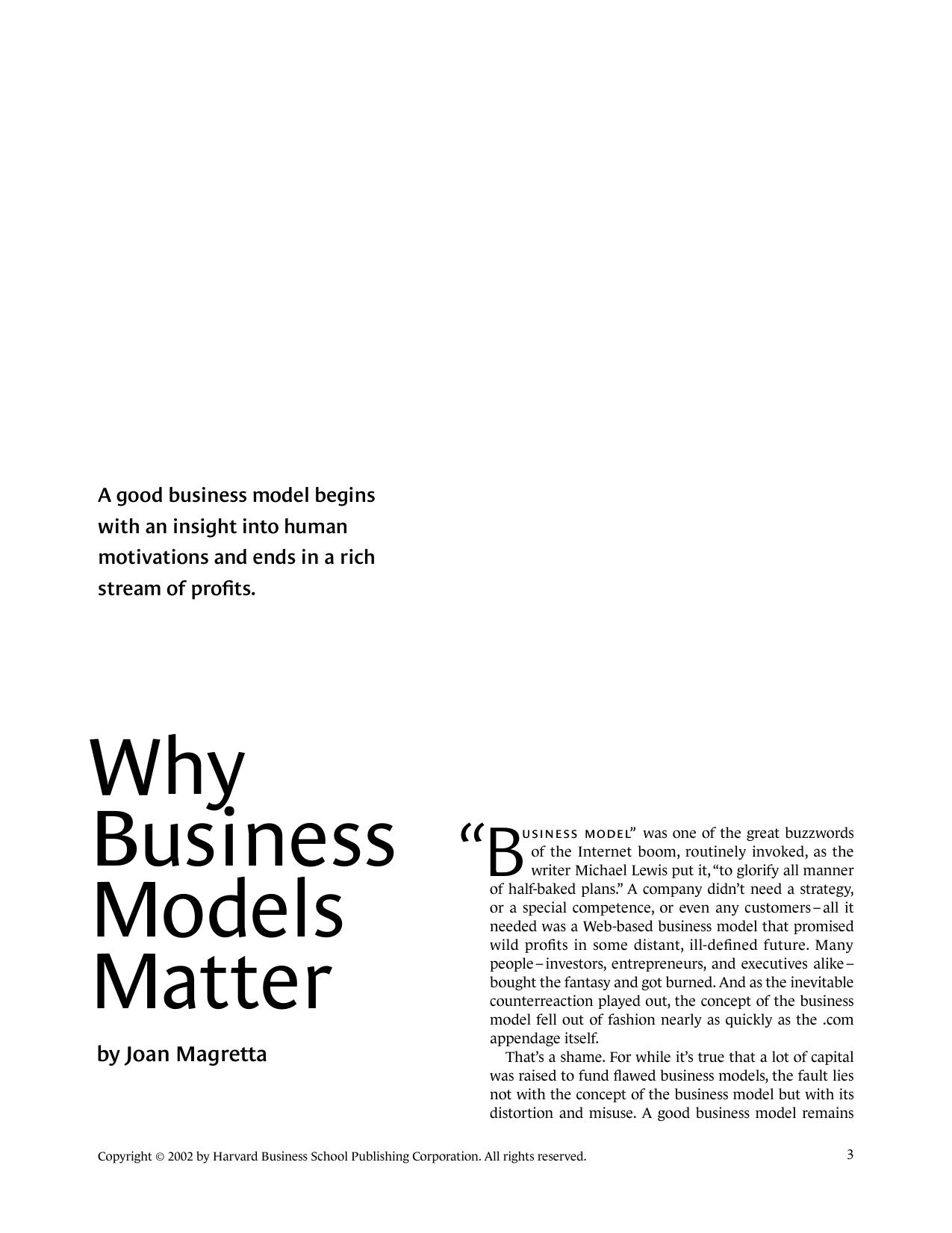 Why Business models matter by Unknown