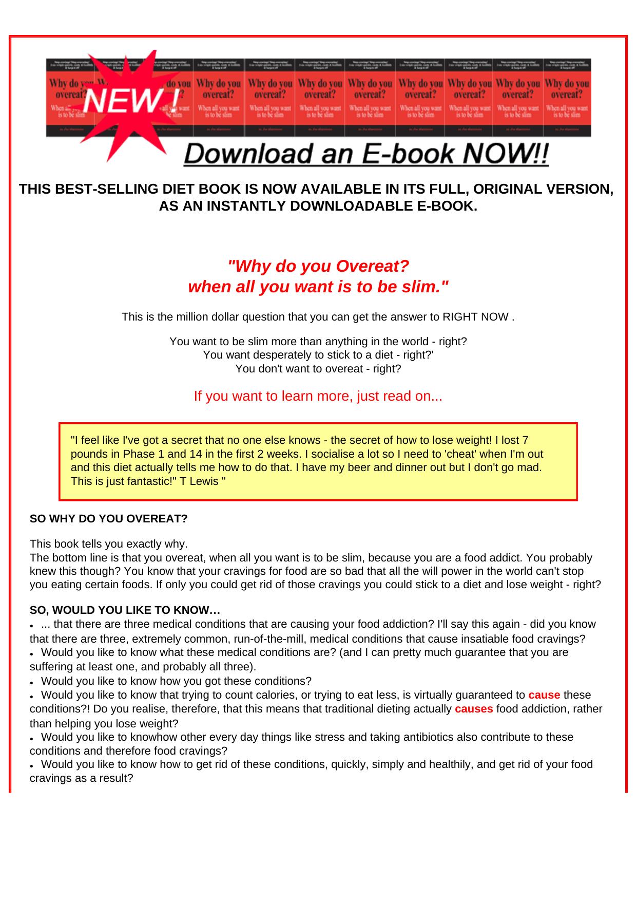 Why Do You Overeat - Get The Answer Now. by Best of Kuszter's Collection