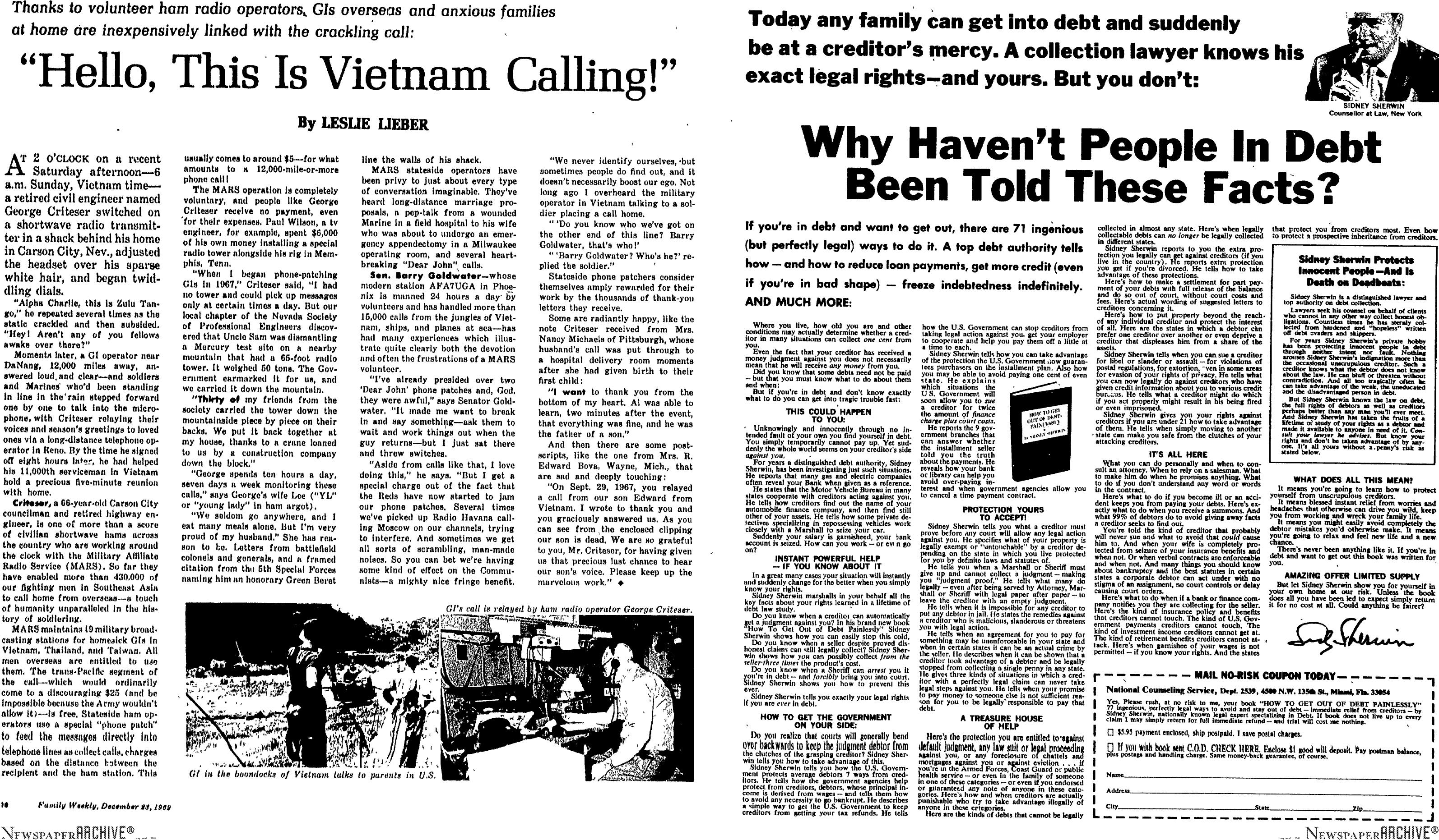 Why Haven't People In Debt Been Told These Facts by Copyright 2005 Heritage Microfilm Inc. & Newspaperarchive.com