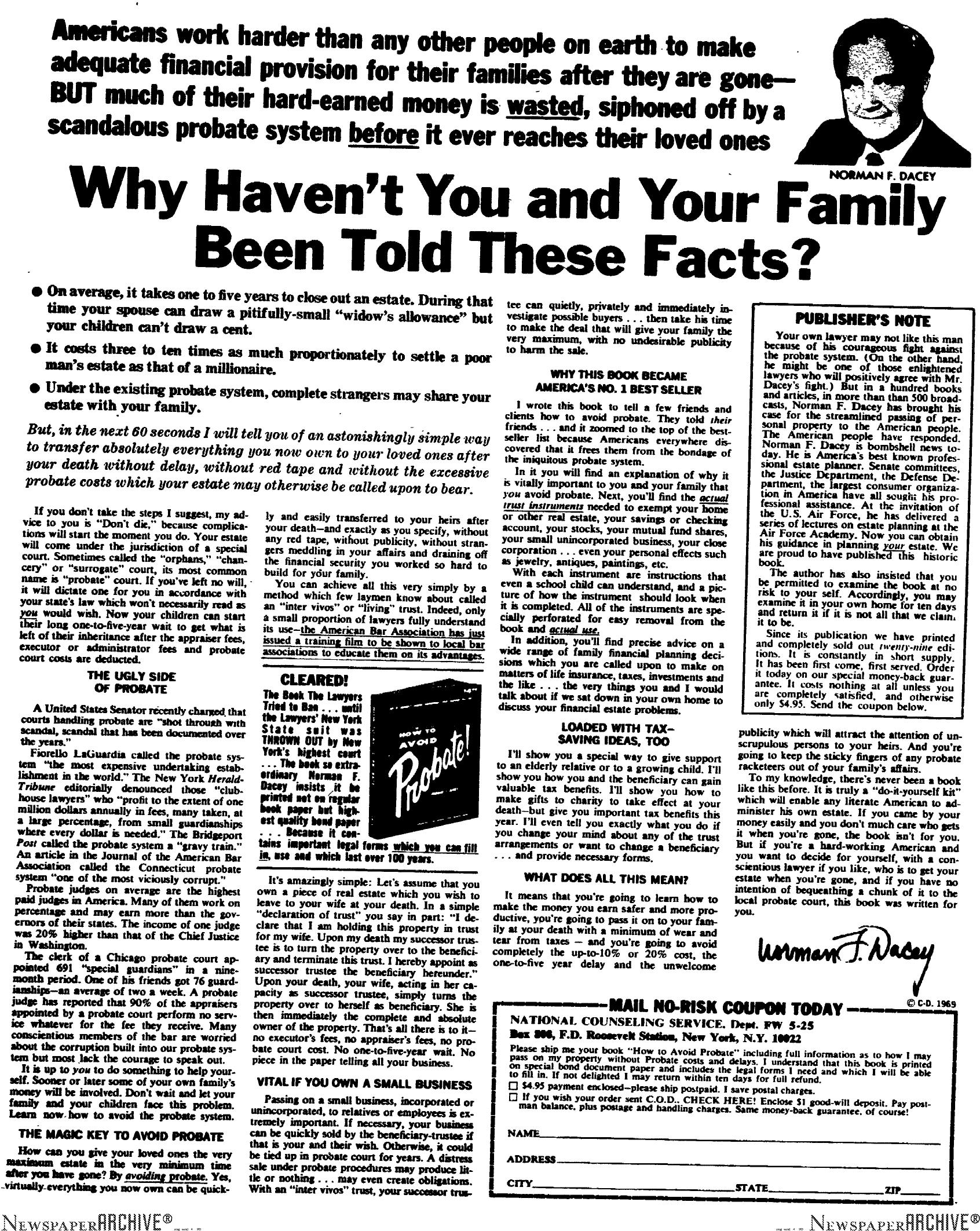 Why Haven't You And Your Family Been Told These Facts by Copyright 2005 Heritage Microfilm Inc. & Newspaperarchive.com
