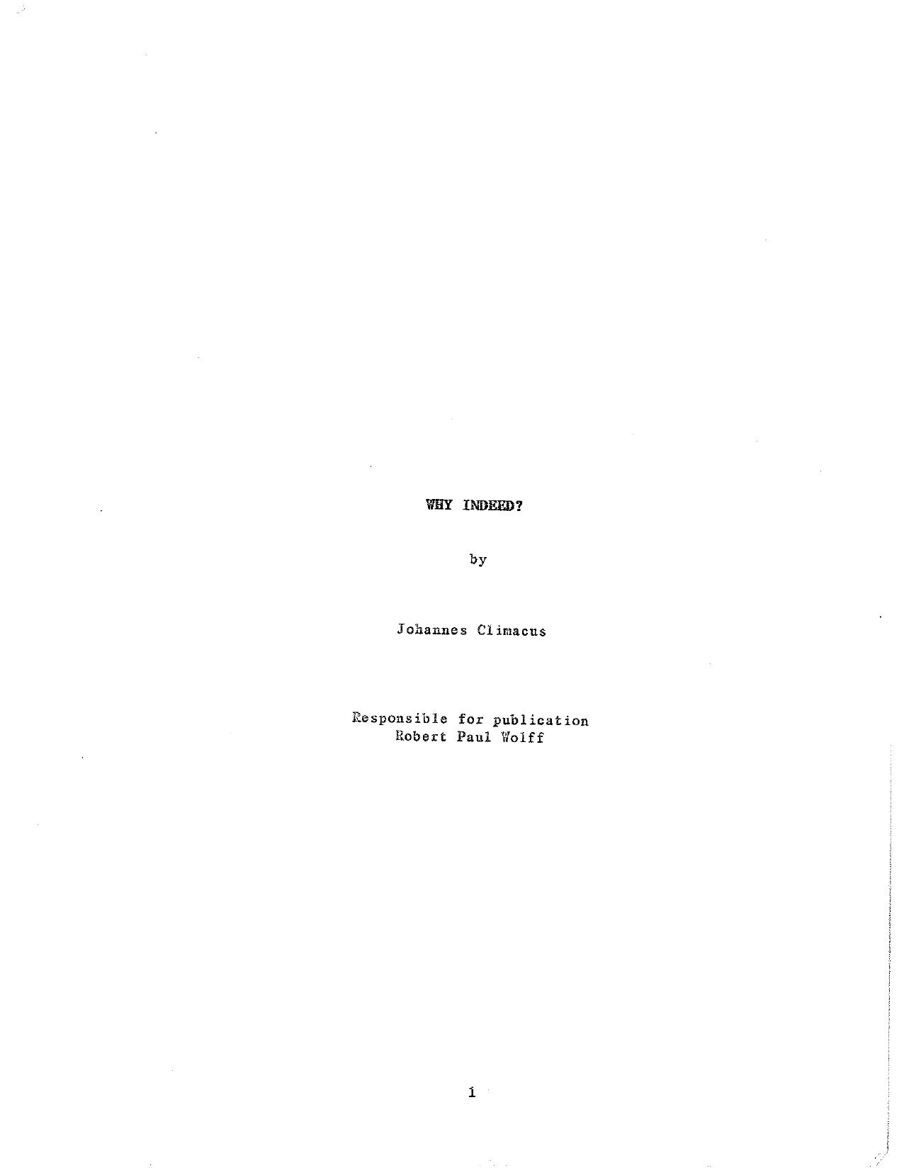 Why Indeed by Unknown