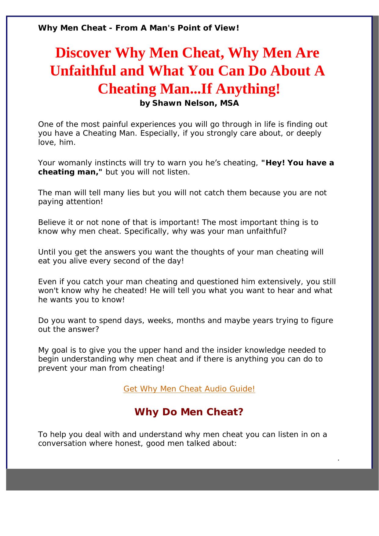 Why Men Cheat. by Best of Kuszter's Collection