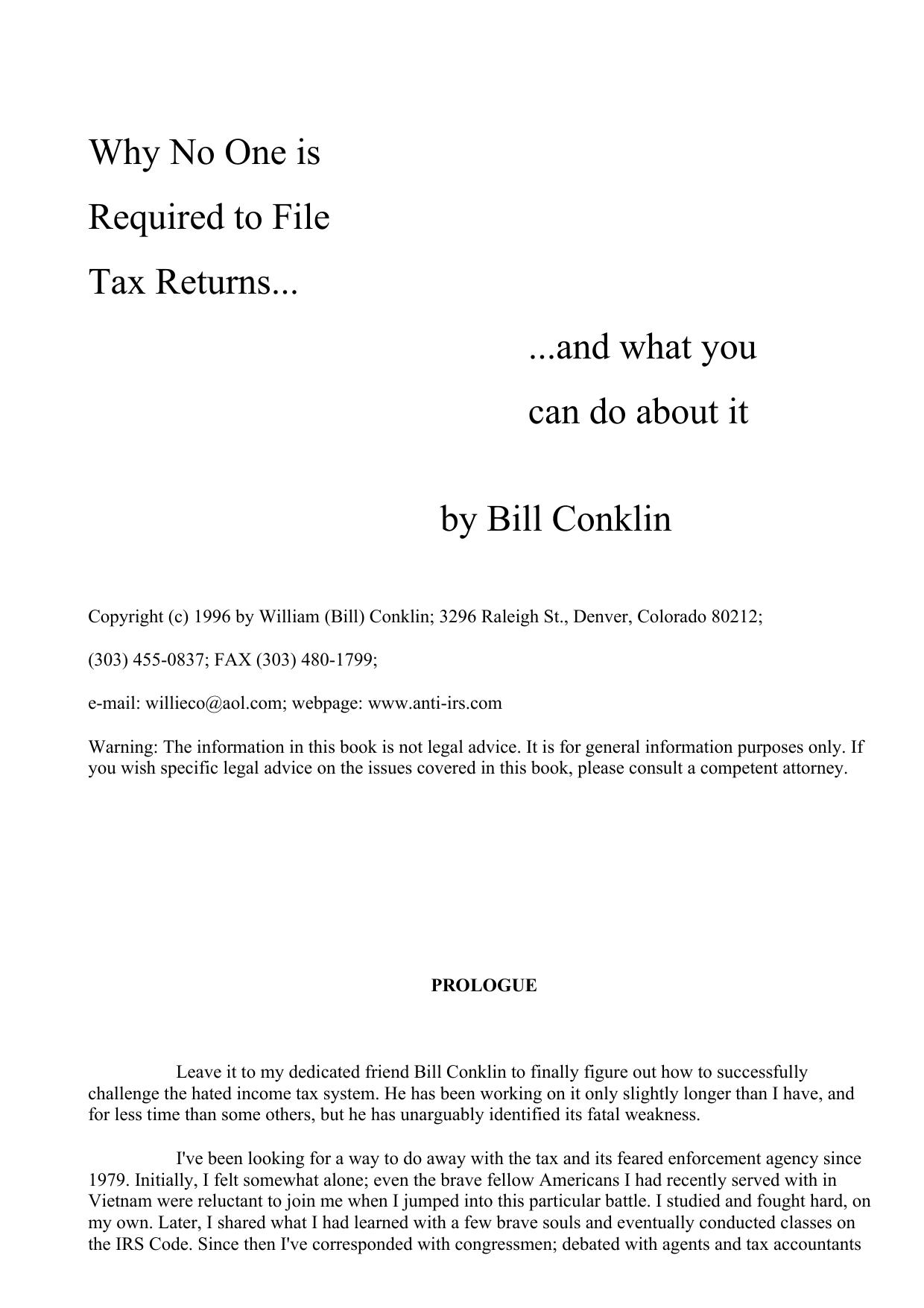Why No One is by Why No One Is Required to File Tax Returns & What You Can Do About It