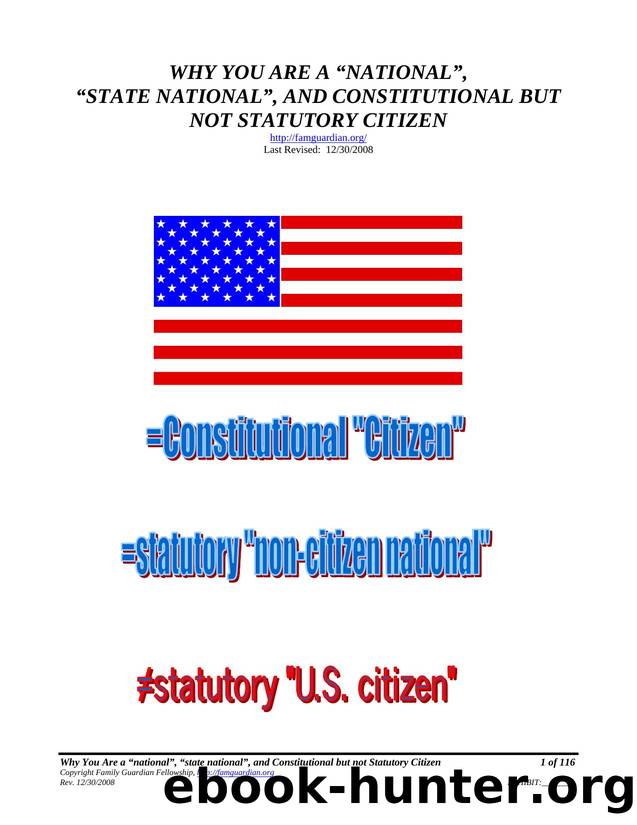 Why a National is Not a US Citizen by Unknown