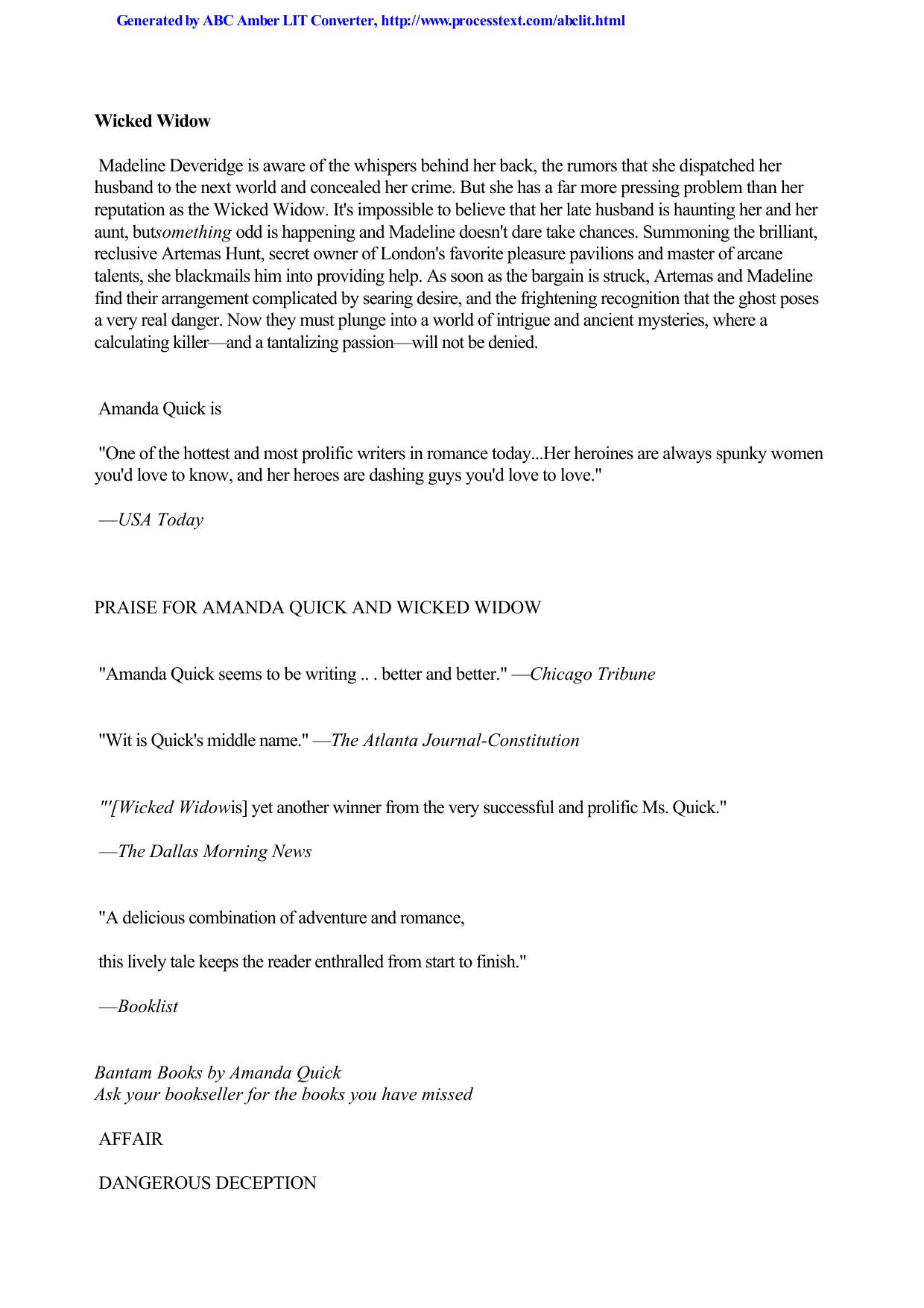 Wicked Widow by Amanda Quick