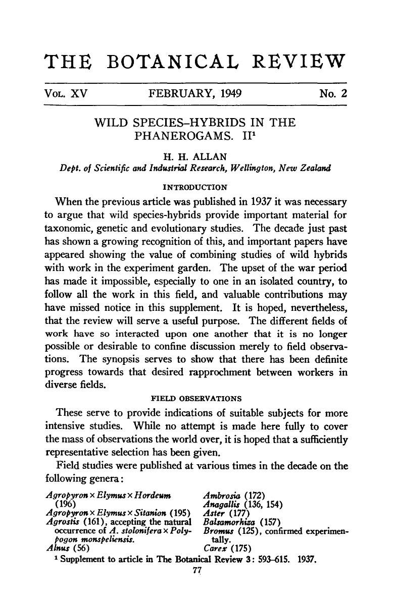 Wild species-hybrids in the phanerogams. II by Unknown