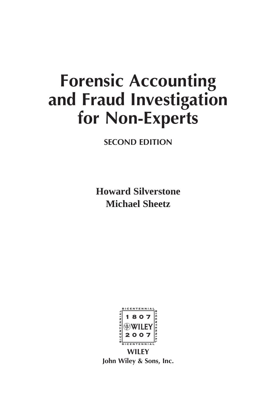 Wiley Forensic Accounting and Fraud Investigation for Non-Experts 2nd by Unknown
