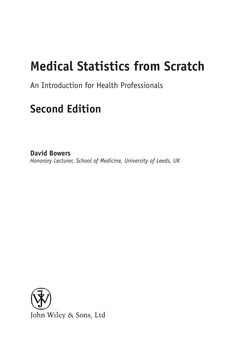 Wiley Medical Statistics from Scratch 2nd by Unknown