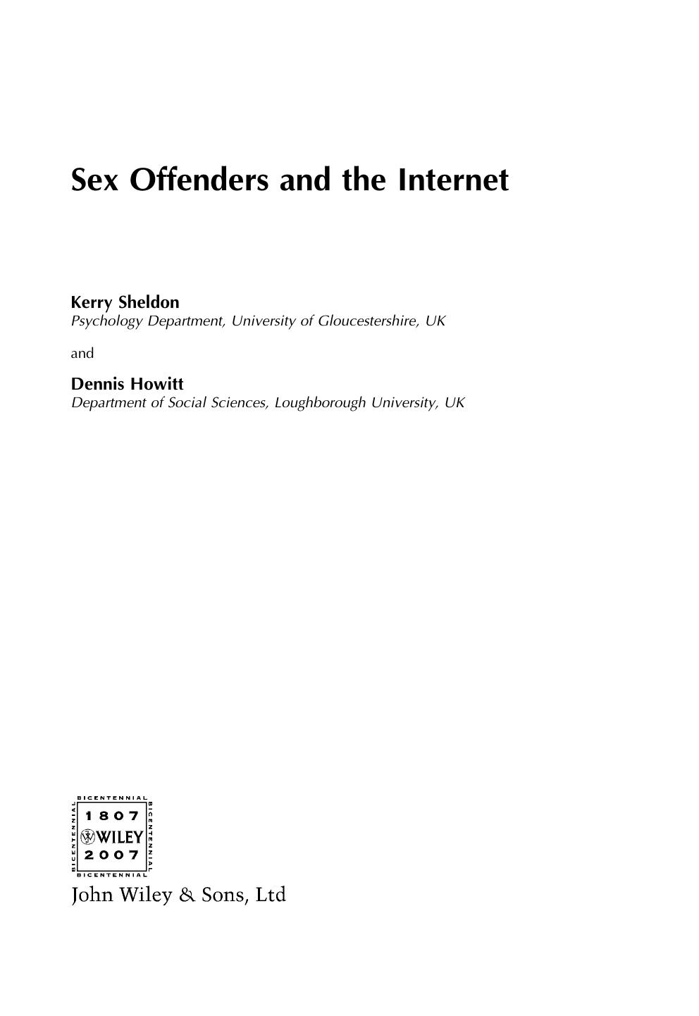 Wiley Sex Offenders and the Internet by Unknown