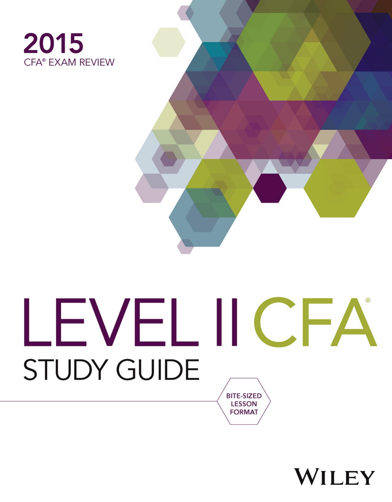 Wiley Study Guide for 2015 Level II CFA Exam: Complete Set by Wiley