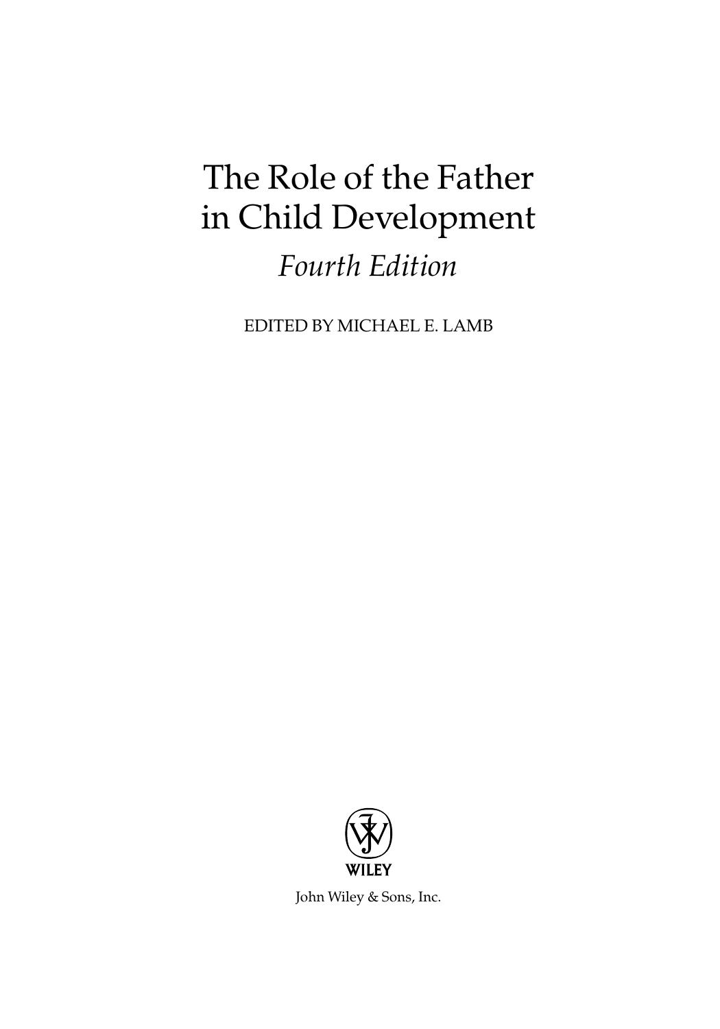 Wiley The Role of the Father in Child Development 4th by Unknown