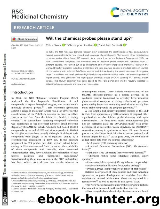 Will the chemical probes please stand up? by Ctibor Škuta & Christopher Southan & Petr Bartůněk