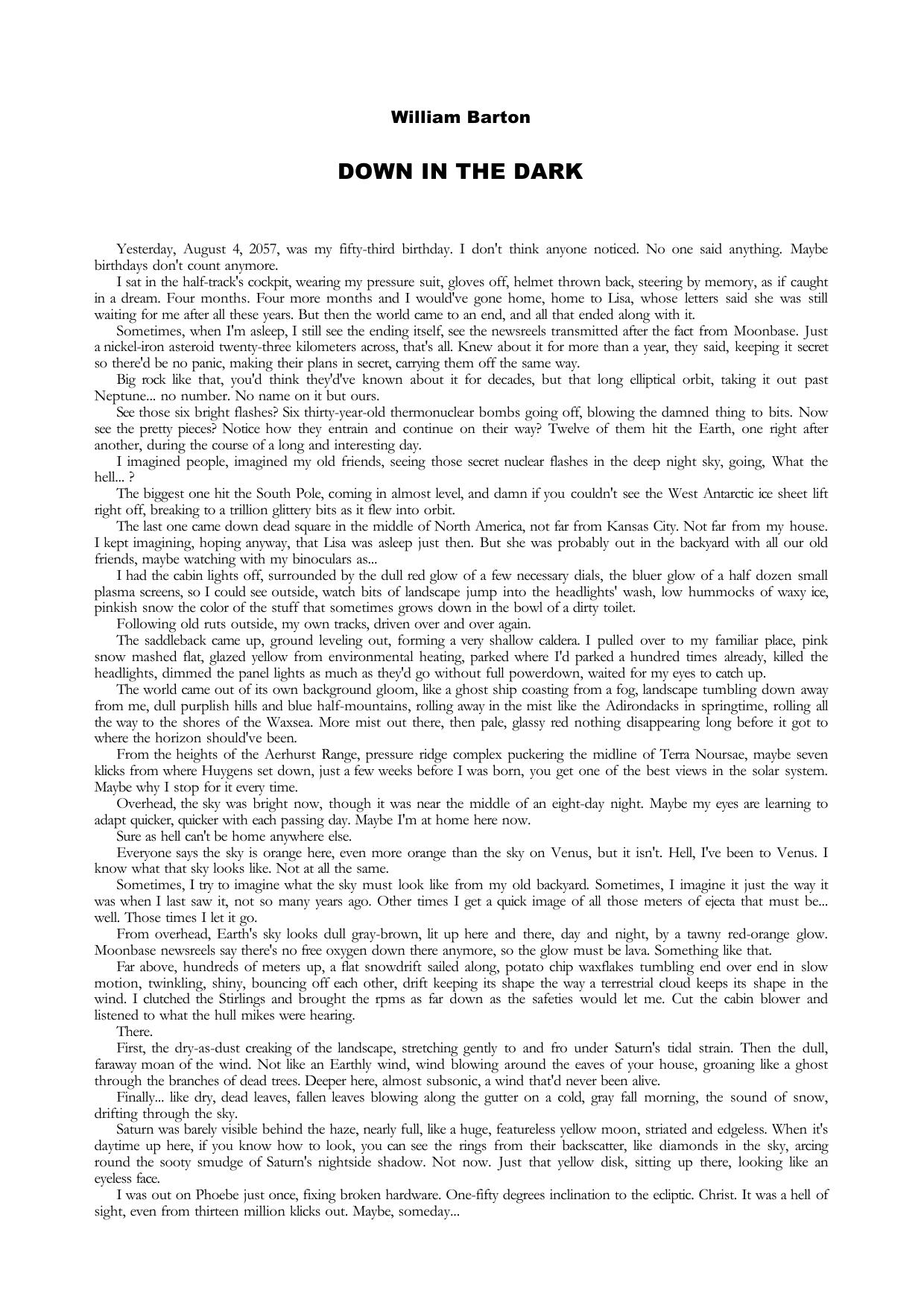 William Barton by Down in the Dark