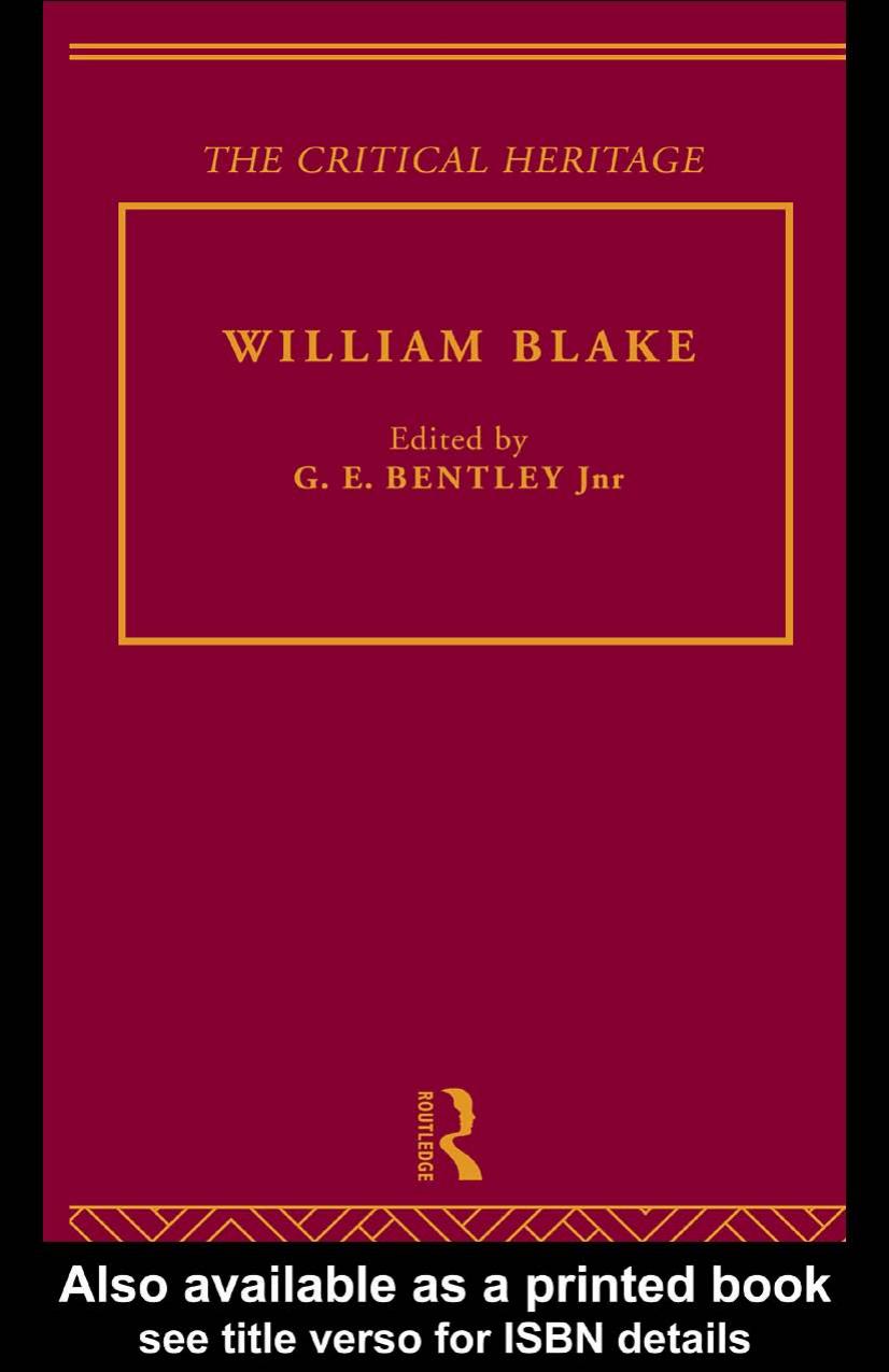 William Blake: The Critical Heritage by G.E.BENTLEY JNR (edt)