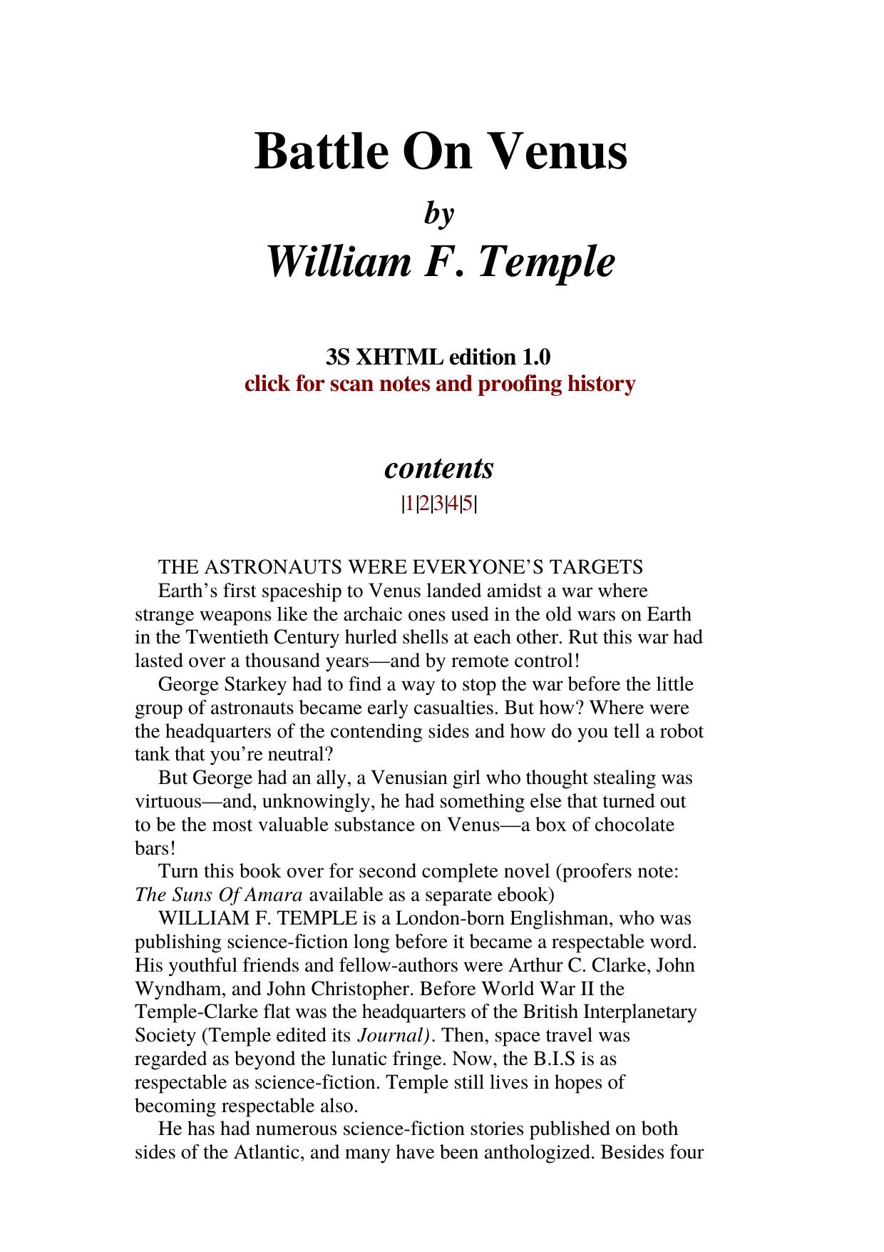William F. Temple by Battle on Venus