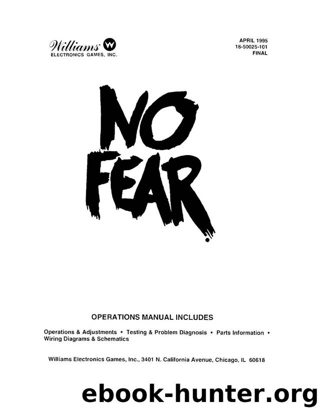 Williams No Fear Manual by Williams Electronic Games Inc