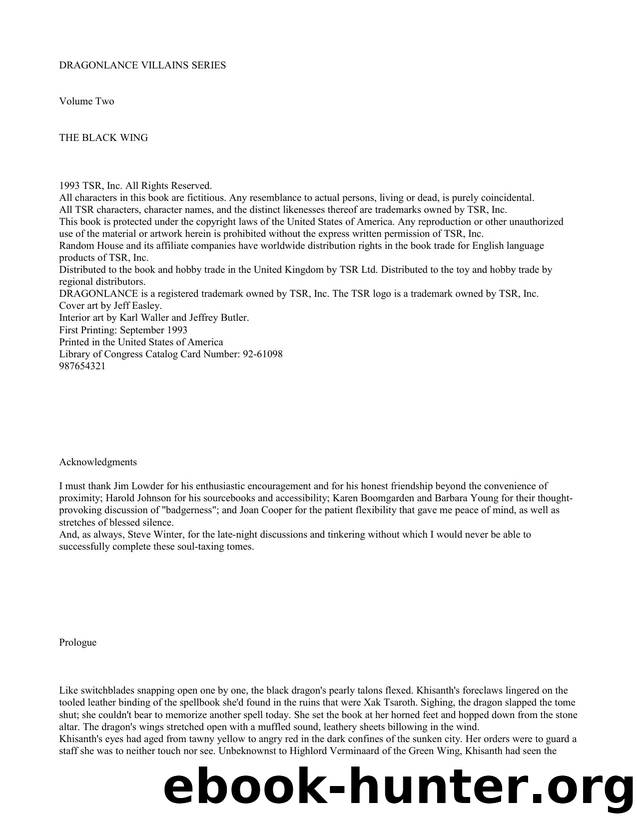 Williams, Michael - Dragonlance Villians 02 - The Black Wing by Weis Margaret