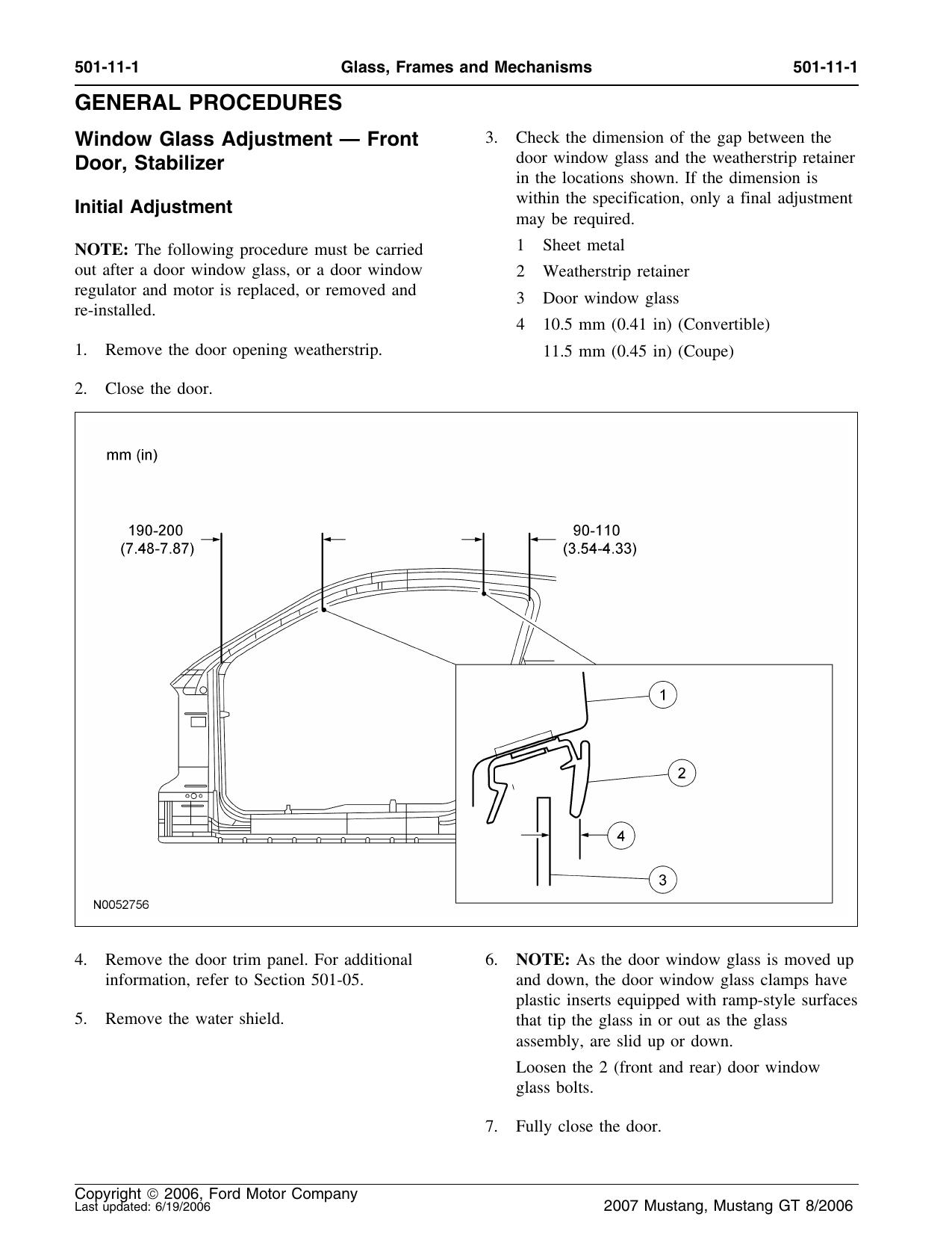 Window Glass Adjustment Front Door, Stabilizer by Unknown