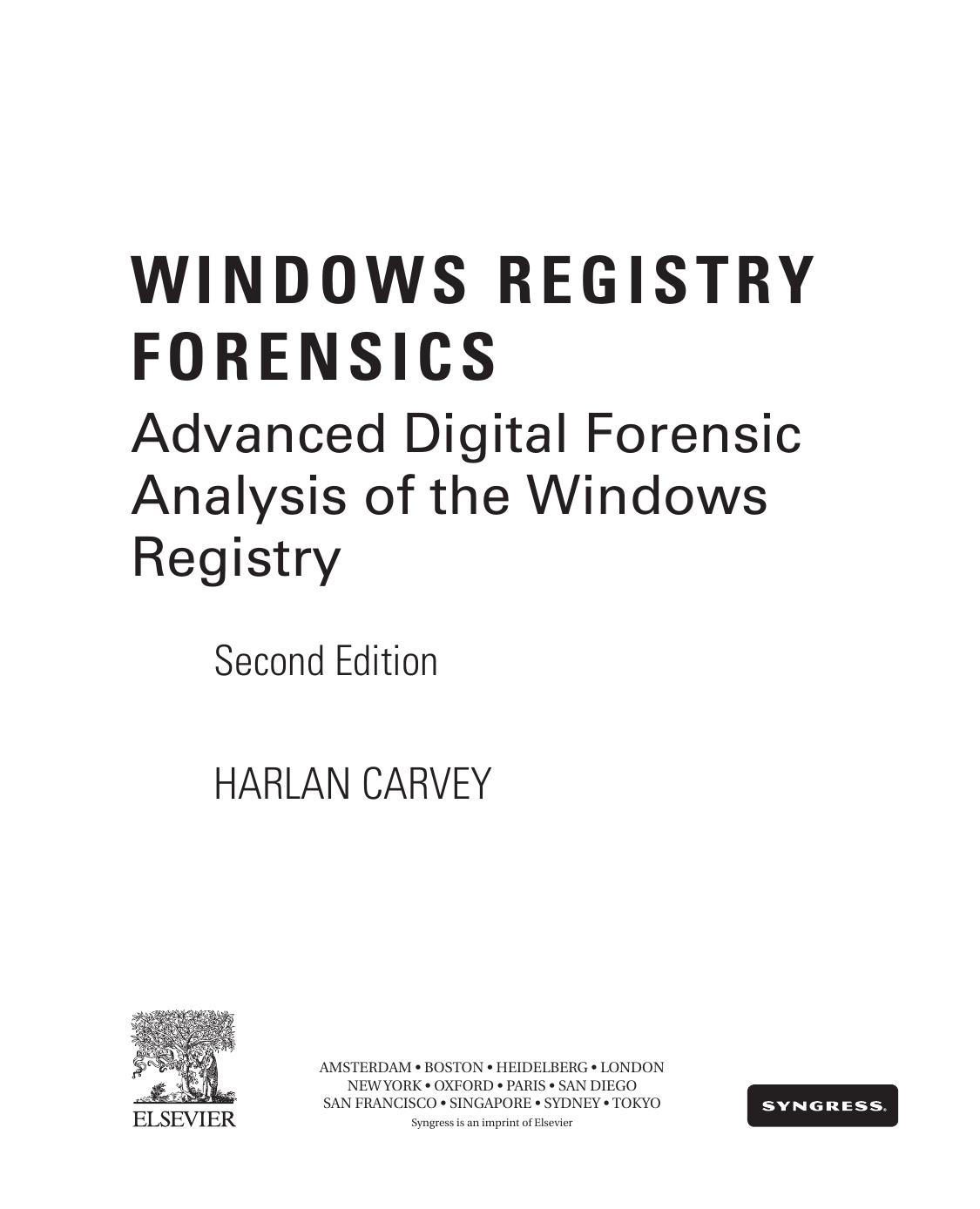 Windows Registry Forensics 2nd Edition by Unknown