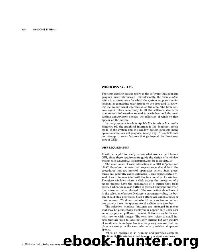 Windows Systems". In: Wiley Encyclopedia of Electrical and Electronics Engineering by Unknown