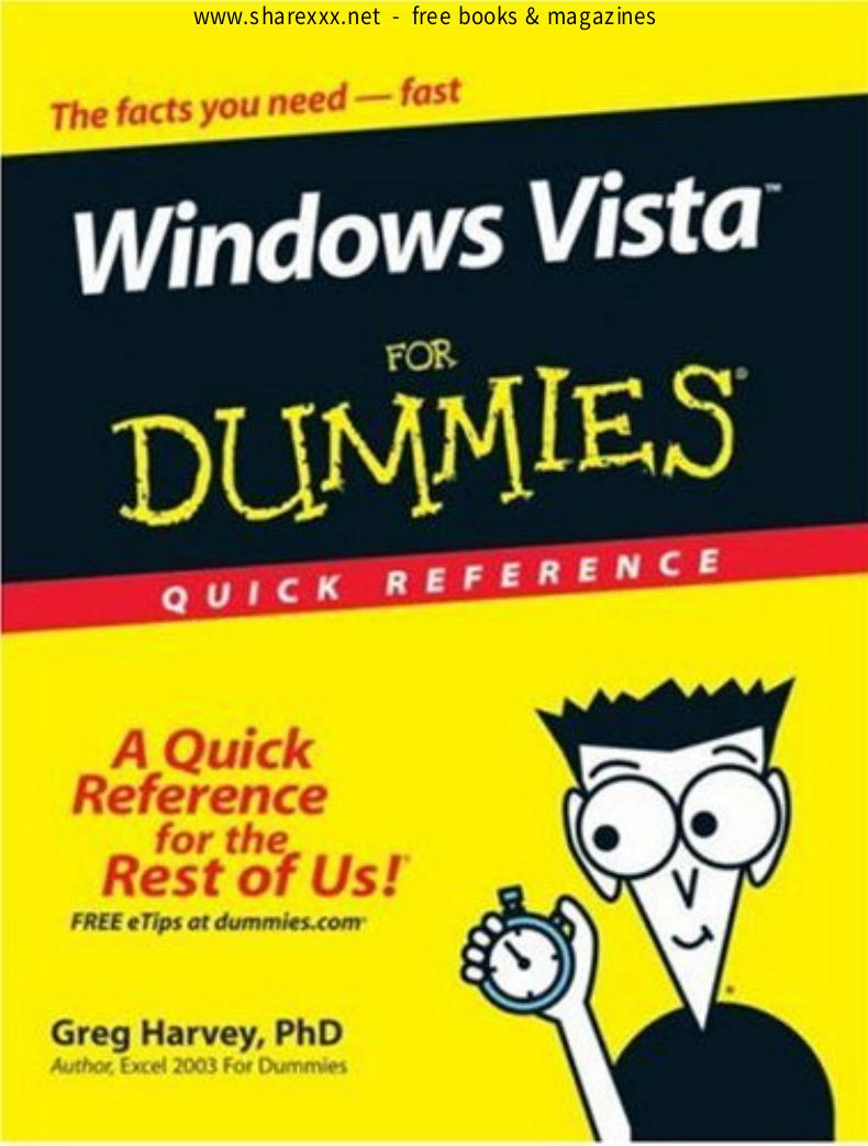 Windows Vista for Dummies Quick Reference by unknow