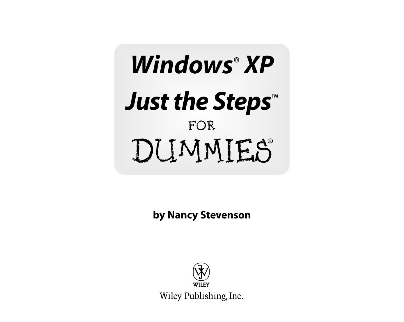 Windows XP Just the Steps for Dummies (ISBN - 0764574809) by 0764574809)
