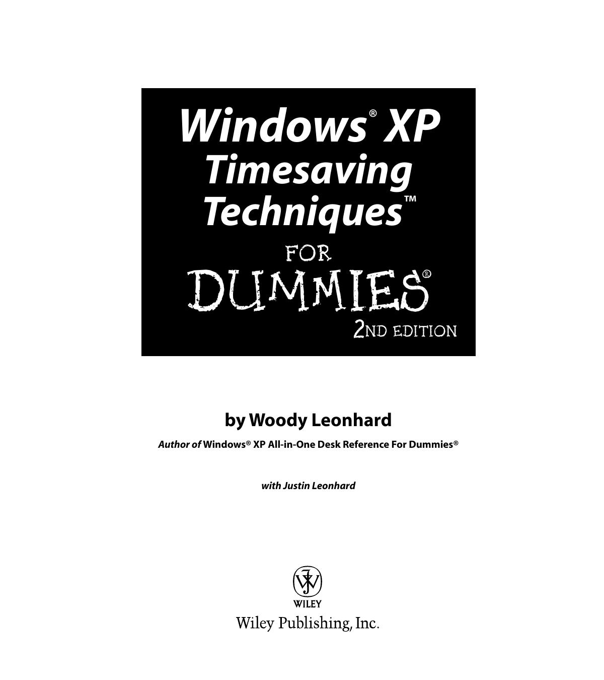 Windows XP Timesaving Techniques for Dummies (ISBN - 0764578839) by 0764578839)