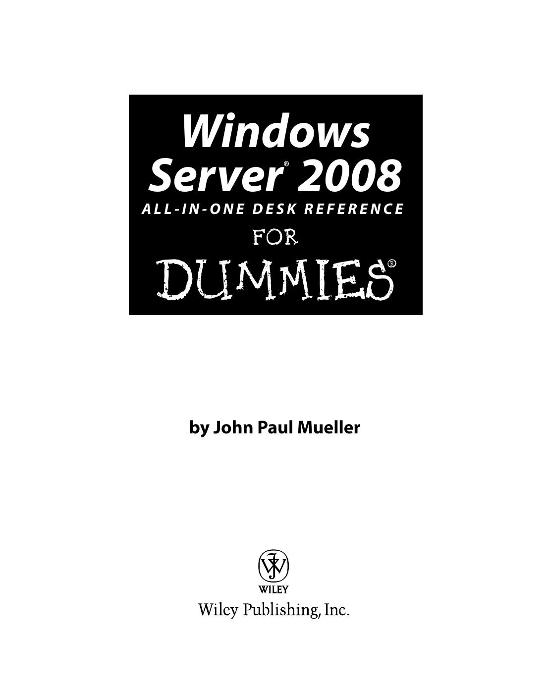 Windows server 2008 for dummies by Ed Tittel; Justin Korelc