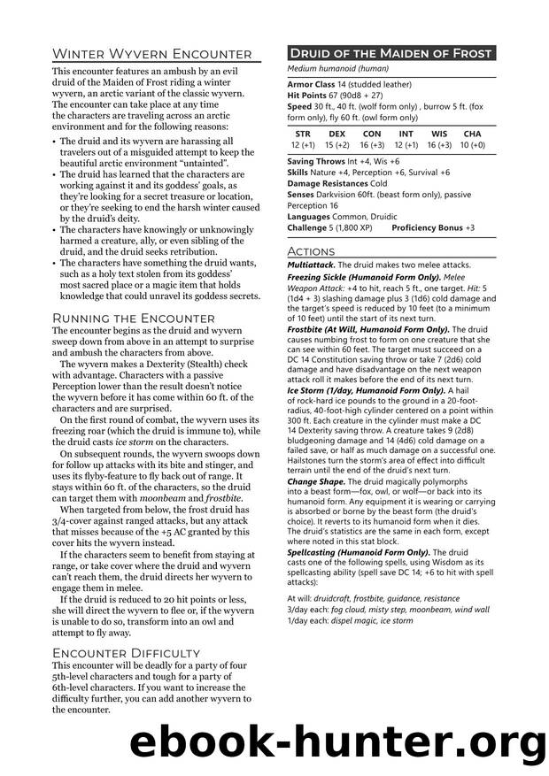 Winter Wyvern Encounter (printer friendly) by Unknown