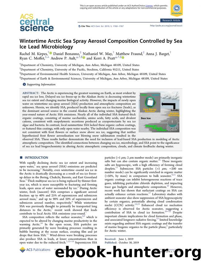 Wintertime Arctic Sea Spray Aerosol Composition Controlled by Sea Ice Lead Microbiology by unknow