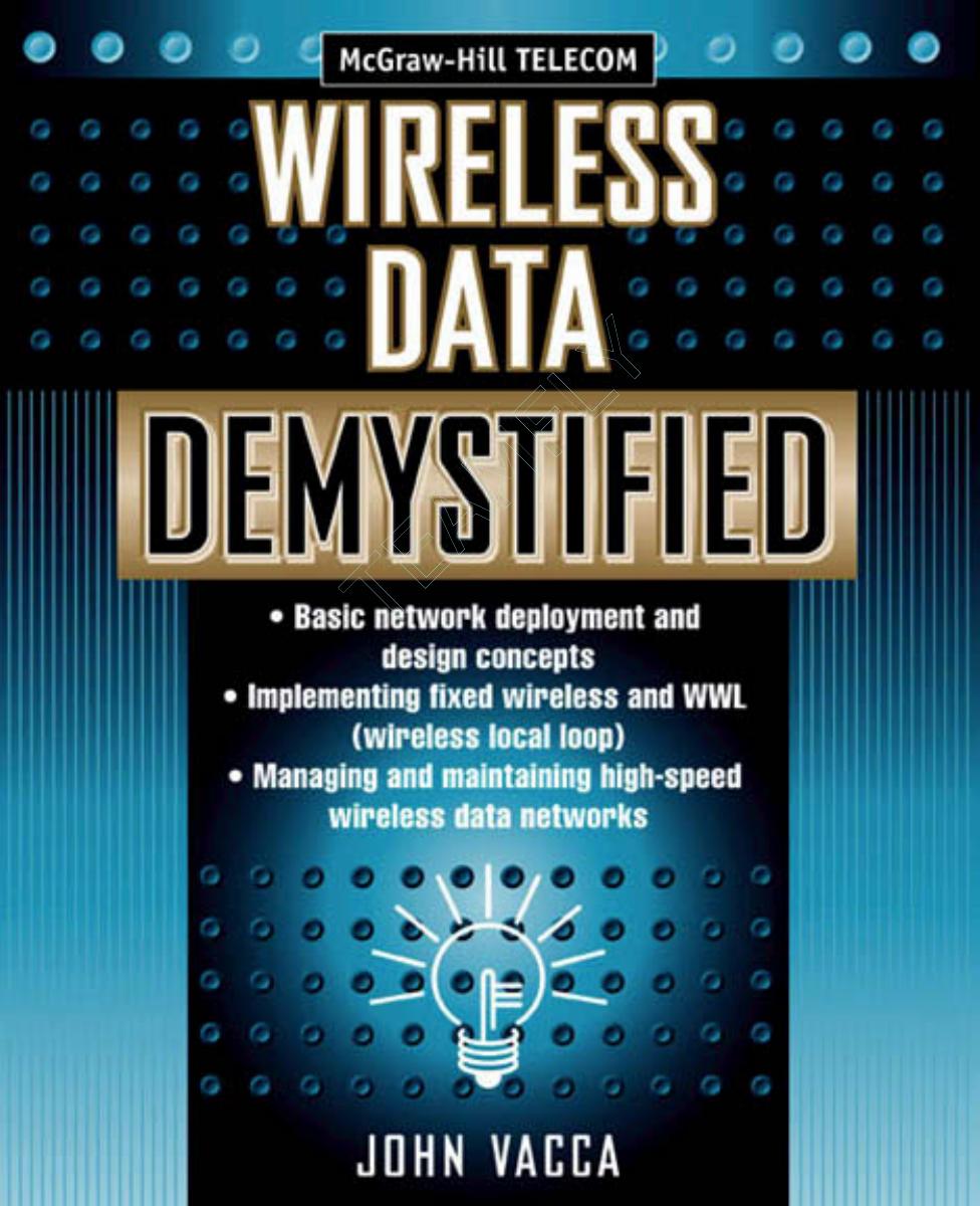 Wireless data demystified by Vacca John R