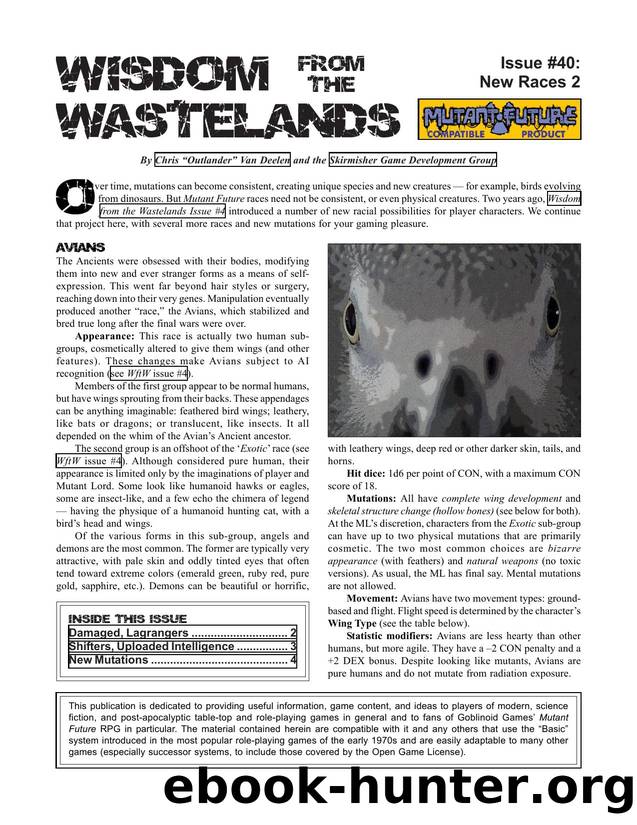 Wisdom from the Wastelands #40 New Races 2 by Unknown