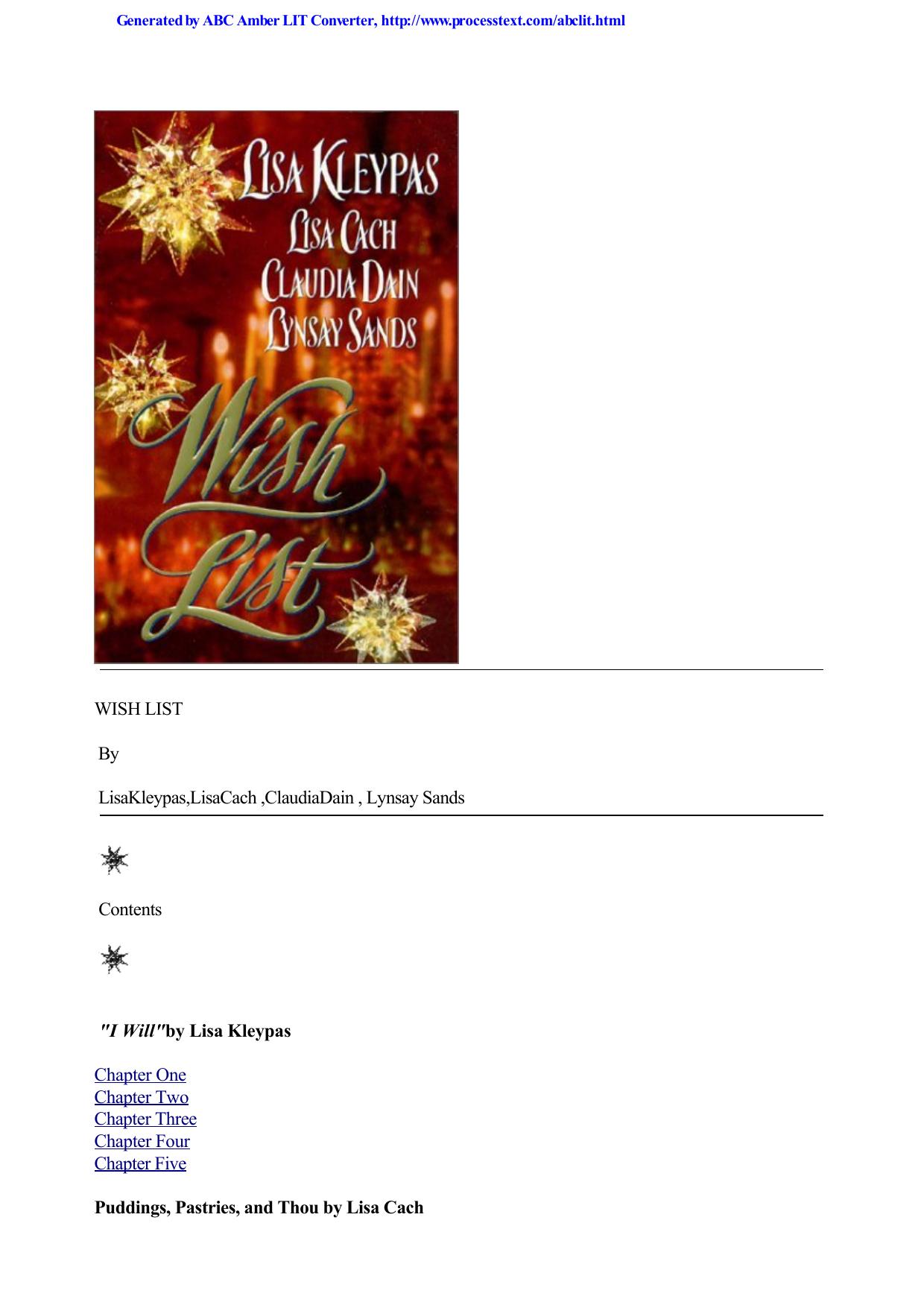 Wish List by Lisa Kleypas Claudia Dain Lynsay Sands Lisa Cach