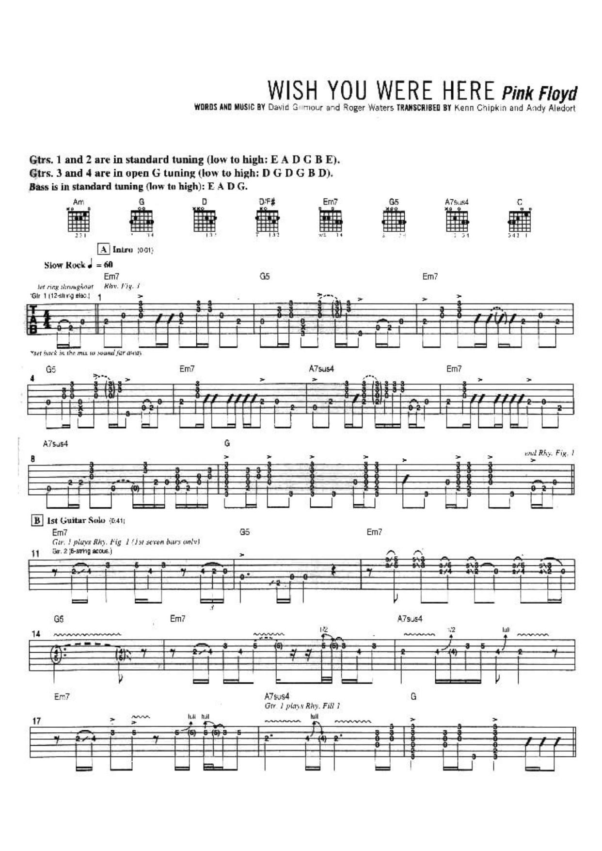 Wish You Were Here (Pink Floyd) by Unknown