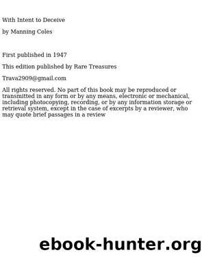 With Intent to Deceive by Manning Coles