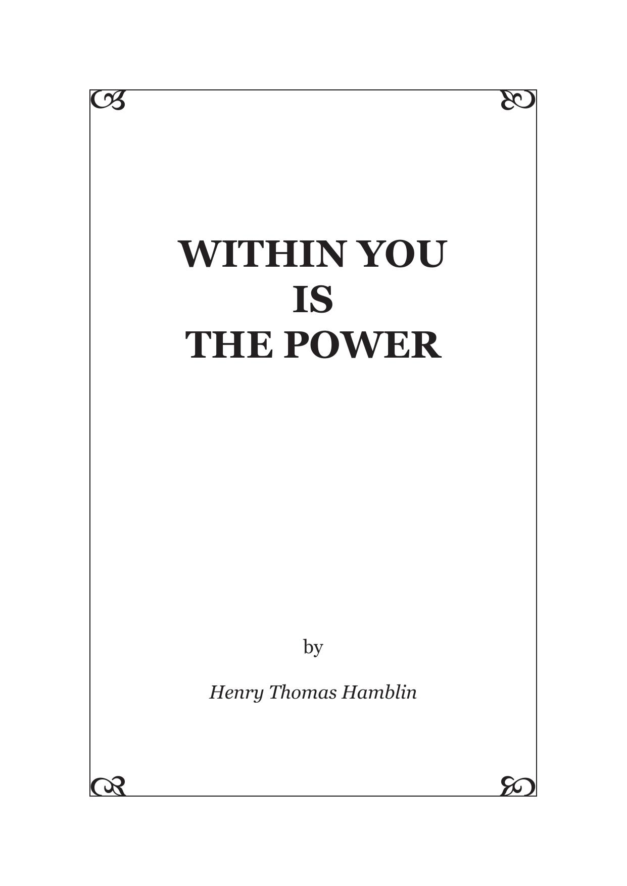 Within You is the Power by Henry Thomas Hamblin