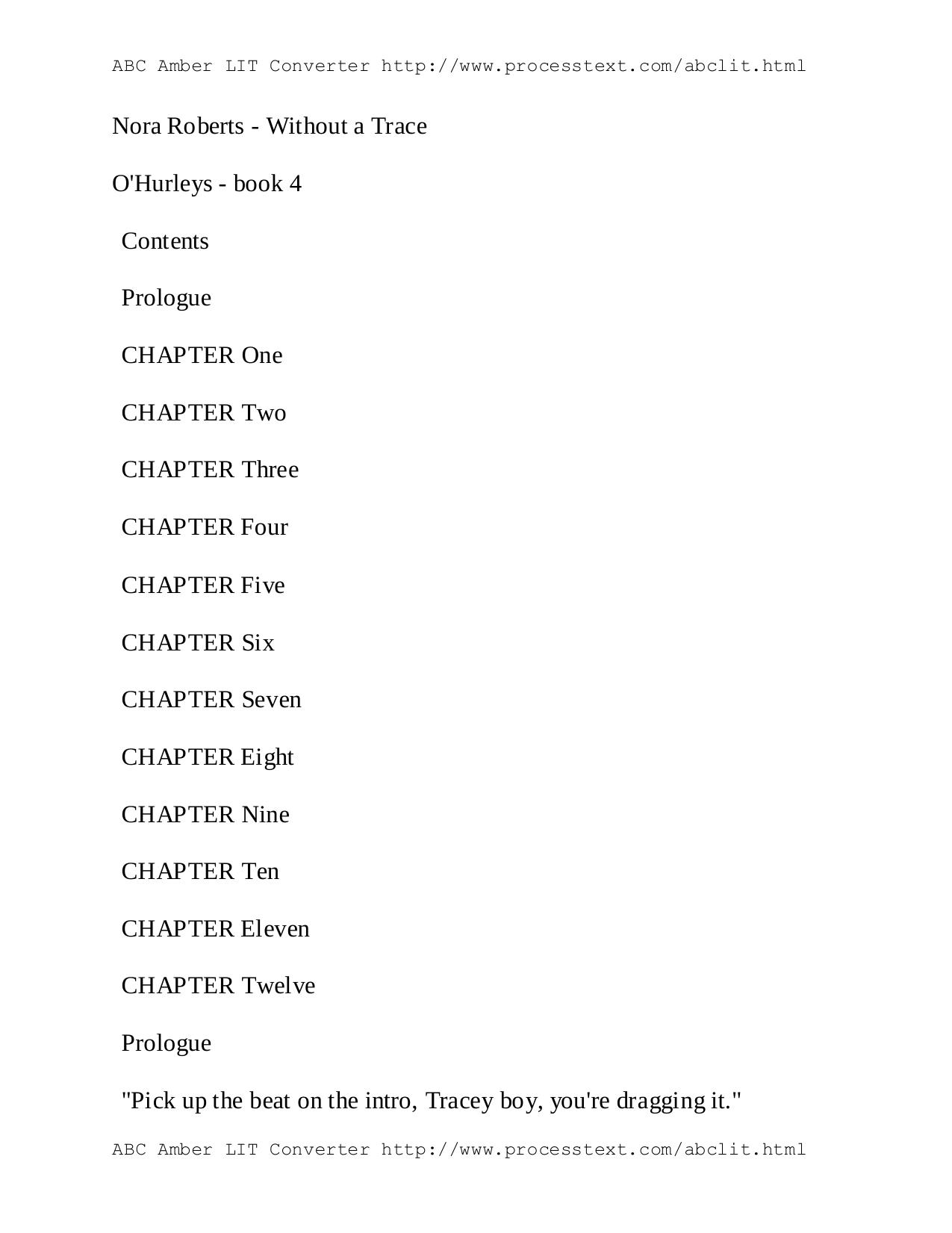 Without A Trace by Nora Roberts by Unknown