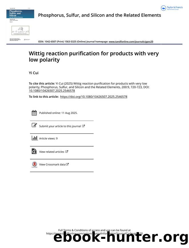 Wittig reaction purification for products with very low polarity by Cui Yi