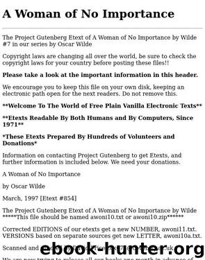 Woman Of No Importance, A by Wilde Oscar