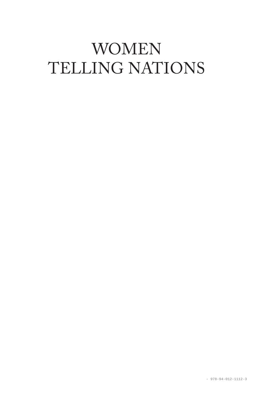 Women Telling Nations by Amelia Sanz Francesca Scott Suzan van Dijk