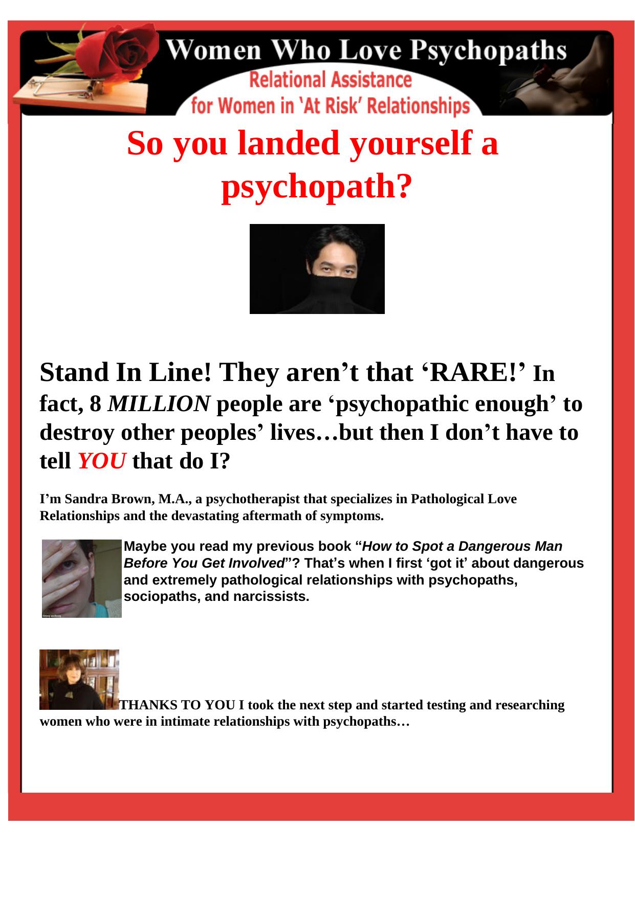 Women Who Love Psychopaths. by Best of Kuszter's Collection