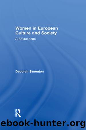 Women in European Culture and Society by Deborah Simonton