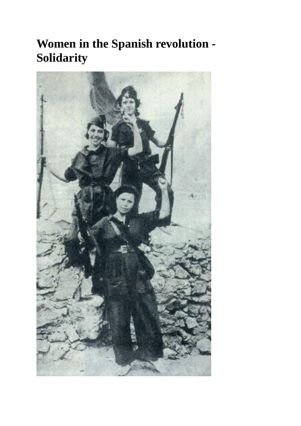 Women in the Spanish revolution by Unknown