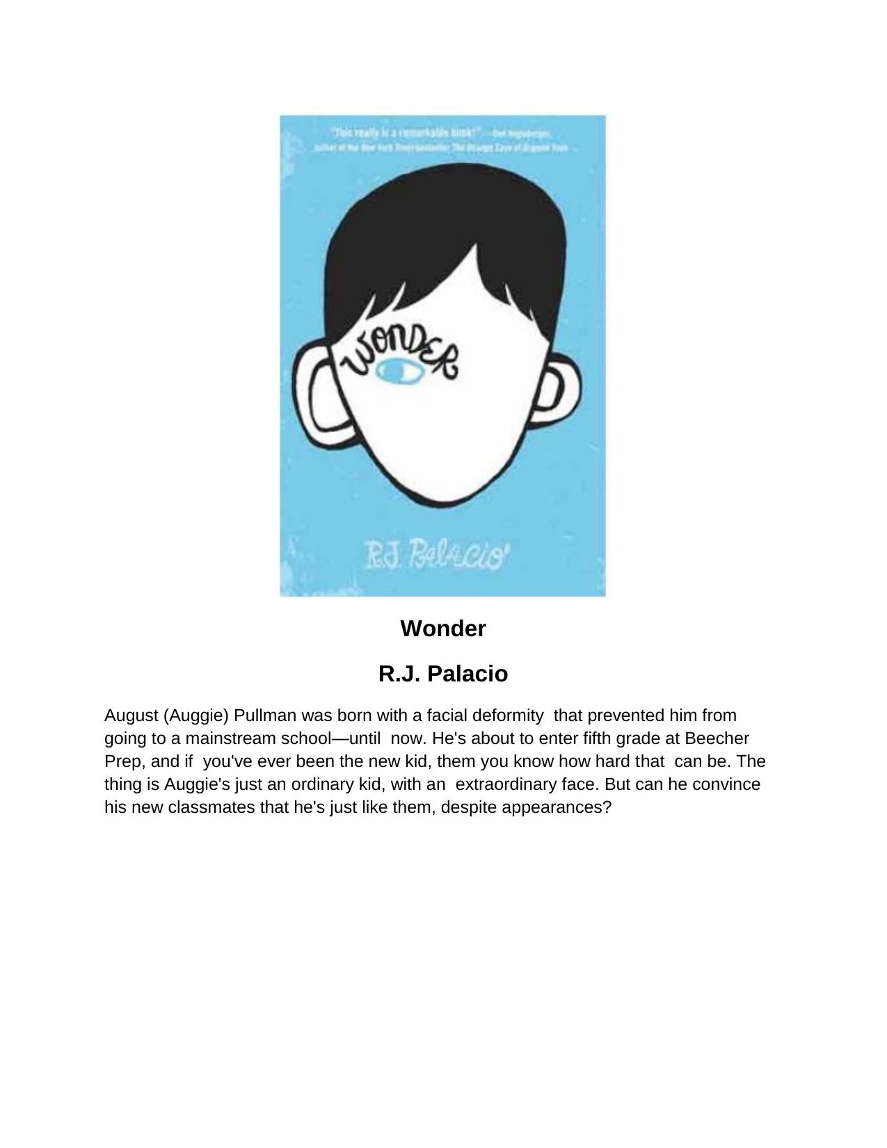 Wonder by R.J. Palacio