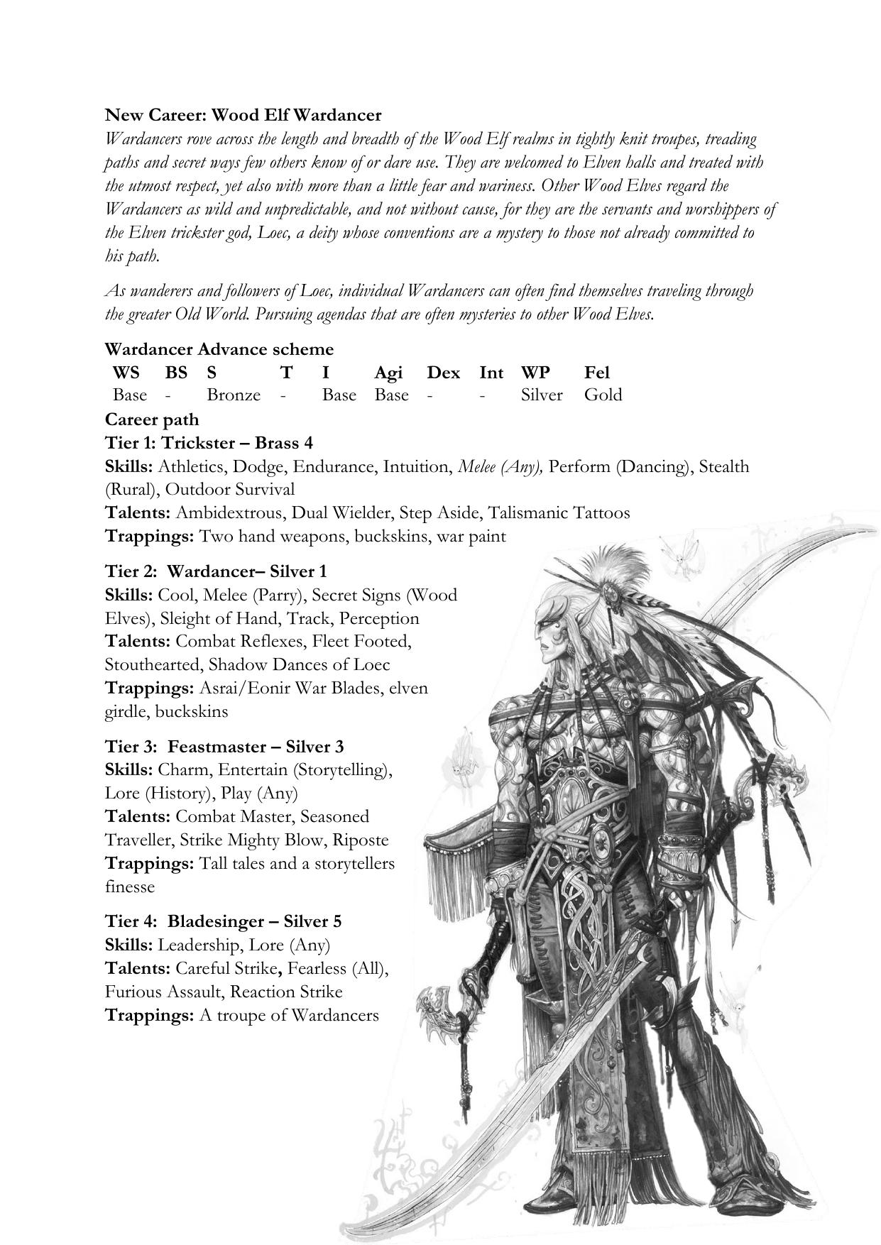 Wood Elf Wardancer Career 1.2 by Unknown