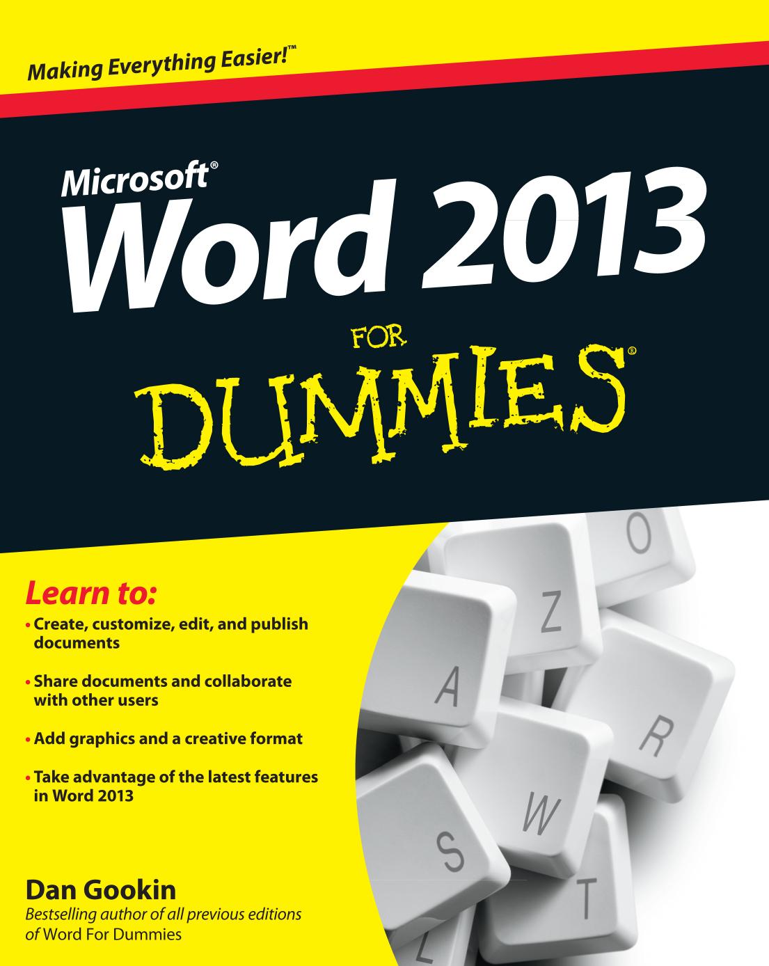 Word 2013 for dummies by Dan Gookin