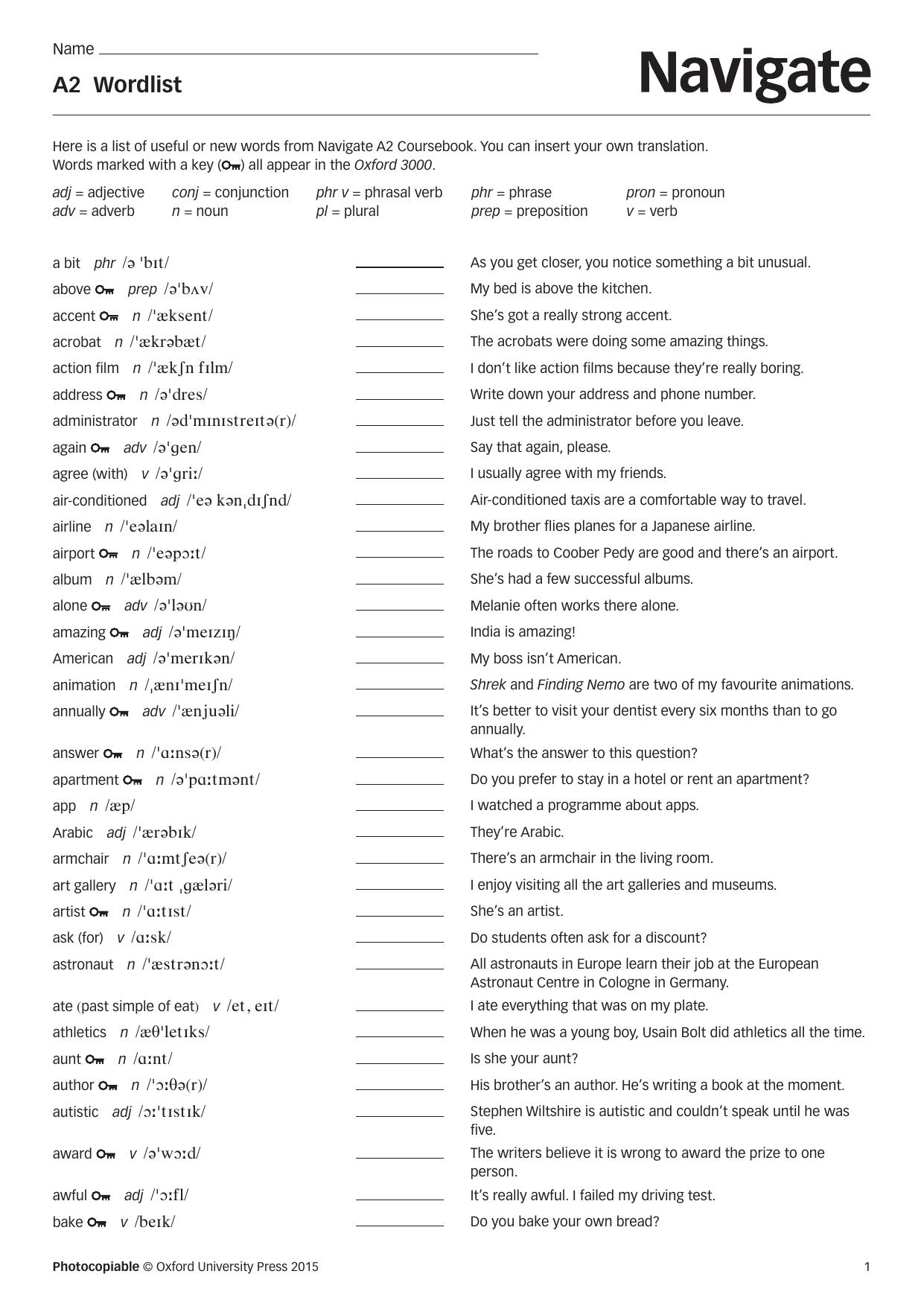 Word list A-Z by Unknown