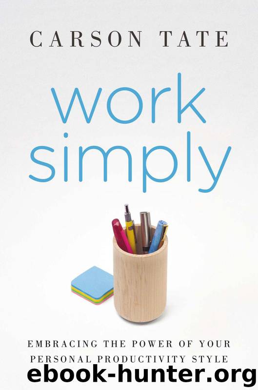 Work Simply: Embracing the Power of Your Personal Productivity Style by Carson Tate