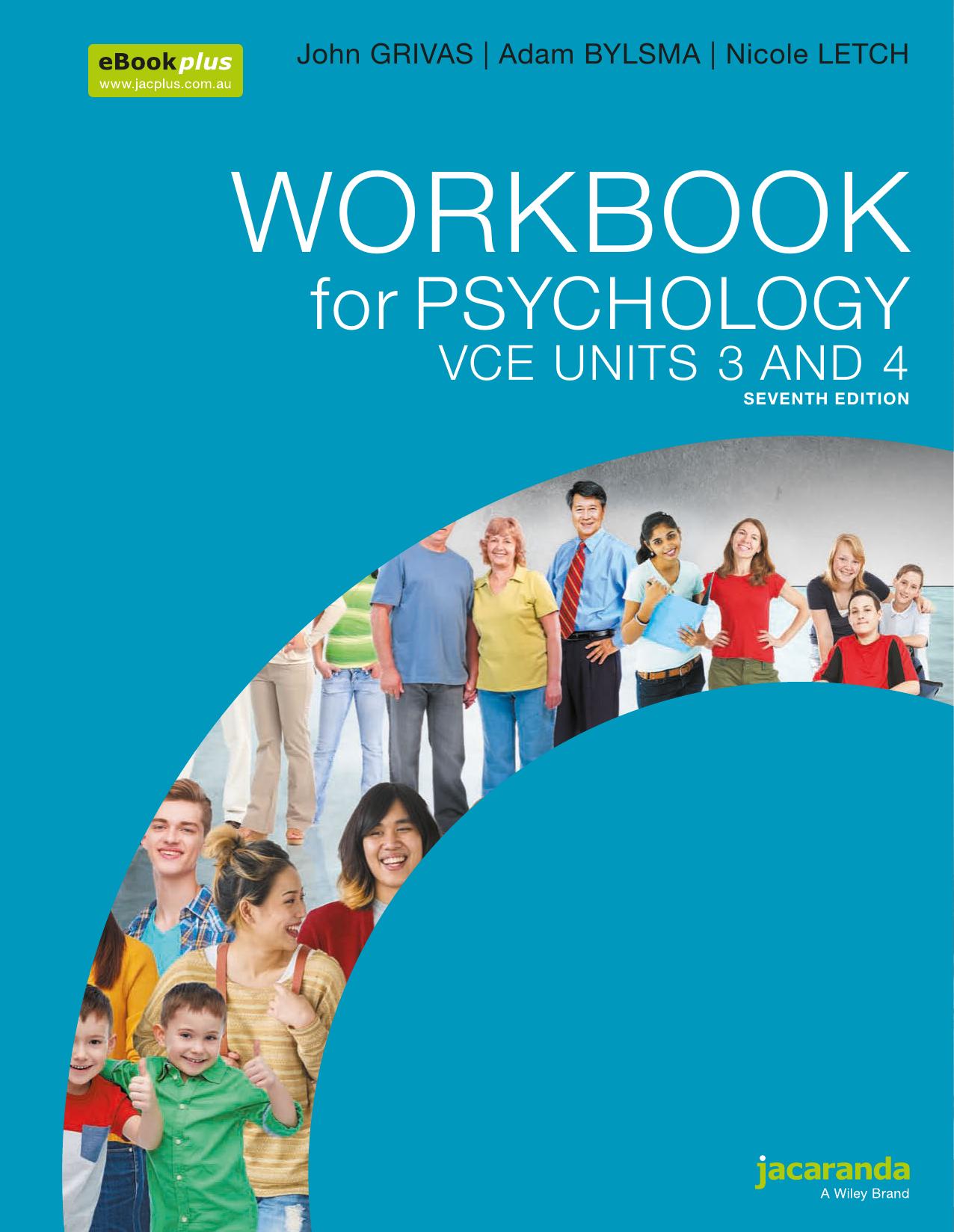 Workbook for Psychology VCE Units 3 & 4 by John Grivas Adam Bylsma Nicole Letch